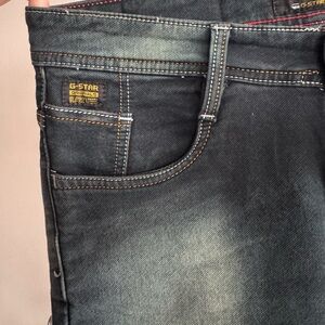 Vintage G-Star Raw Denim Jean Shorts Contrast Stitching Size 30 Good Condition